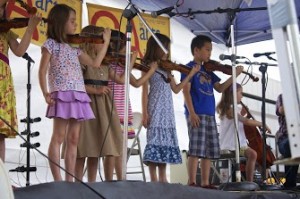 Young performers at the Race Street Bash