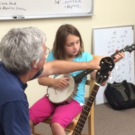 teaching banjo youth Tom 2015 BSB camp